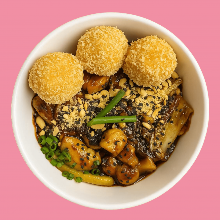 Курча-теріякі з рисовими хрумкими болами